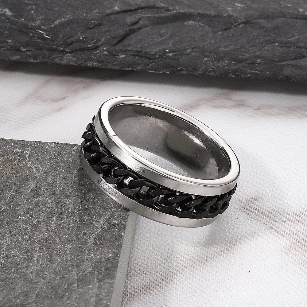 Classic Chain Stainless Steel Ring - Viking Jewelry - Urcsilver