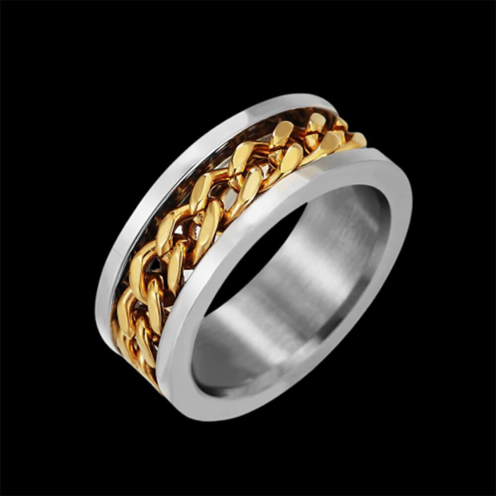 Classic Chain Stainless Steel Ring - Viking Jewelry - Urcsilver