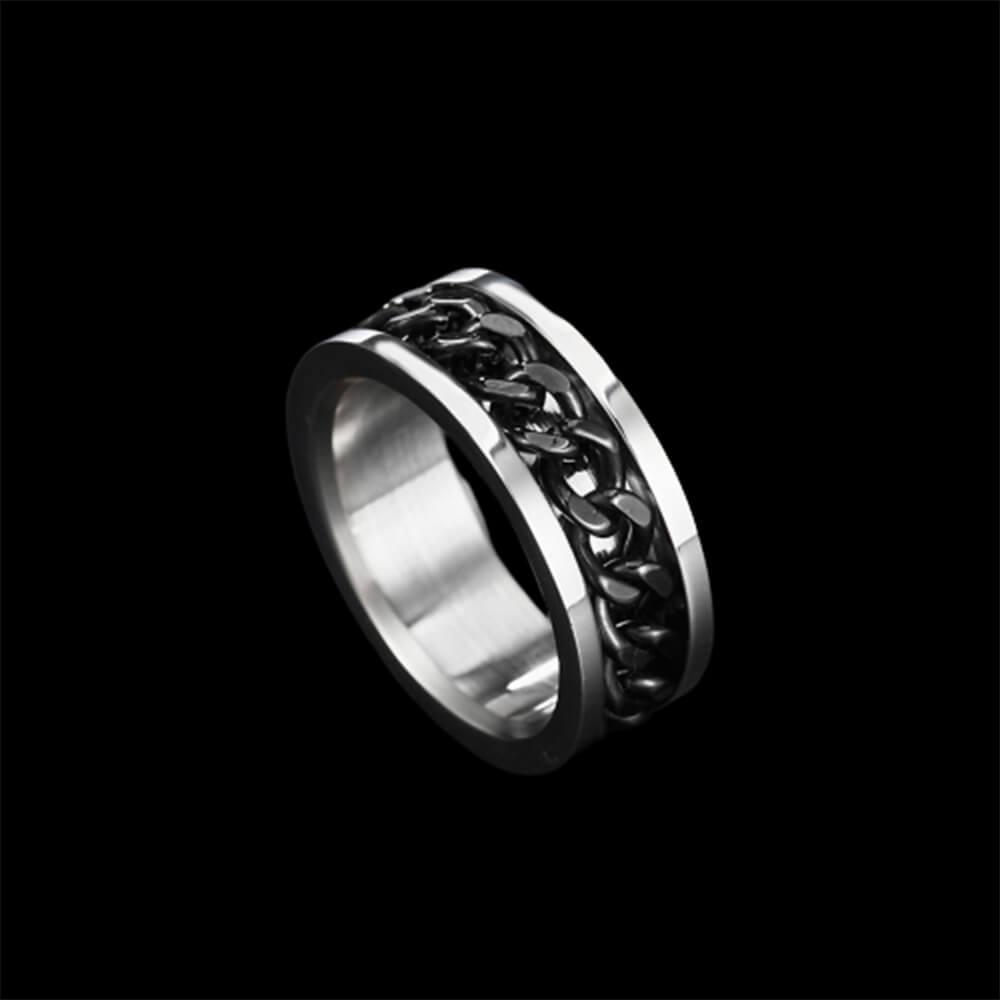 Classic Chain Stainless Steel Ring - Viking Jewelry - Urcsilver
