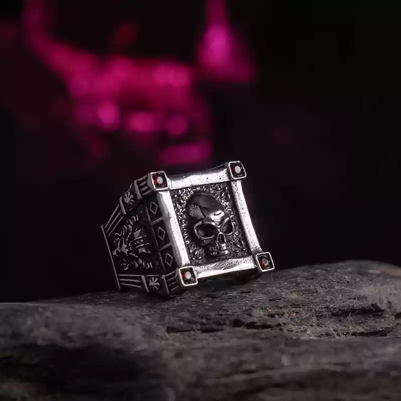 Vintage Skull Square Cast Ring