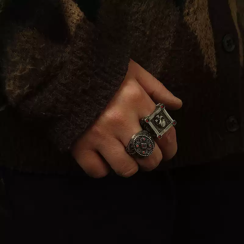 Vintage Skull Square Cast Ring