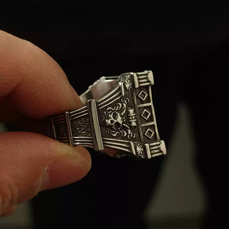 Vintage Skull Square Cast Ring