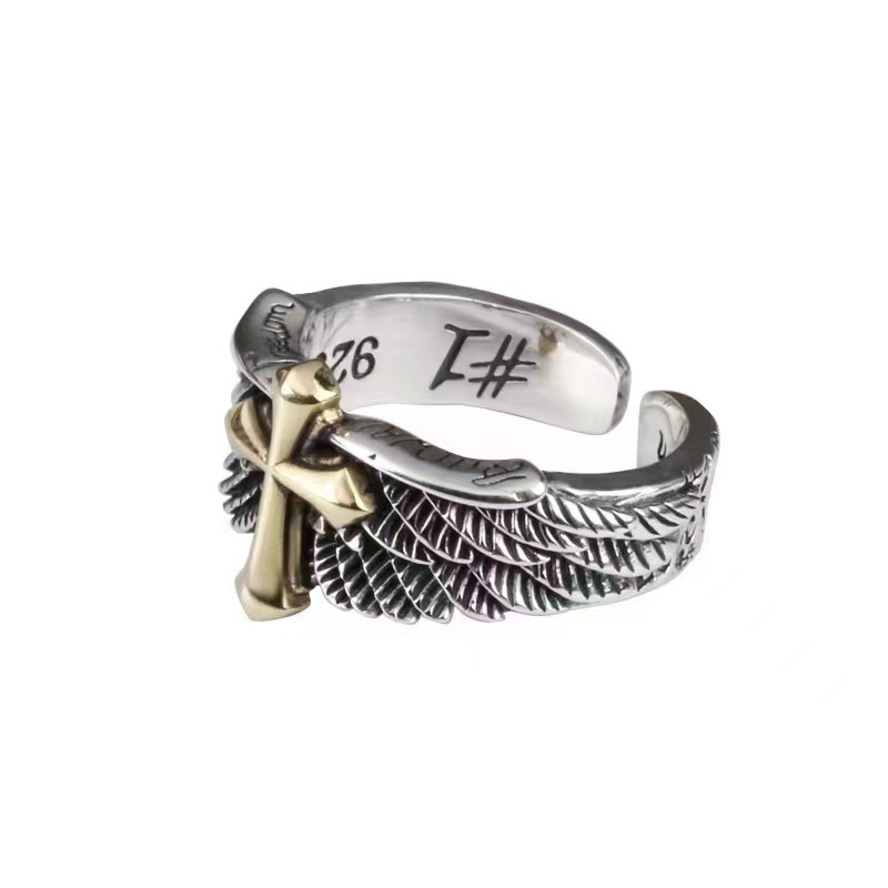 Cross Wings Men's Open Ring