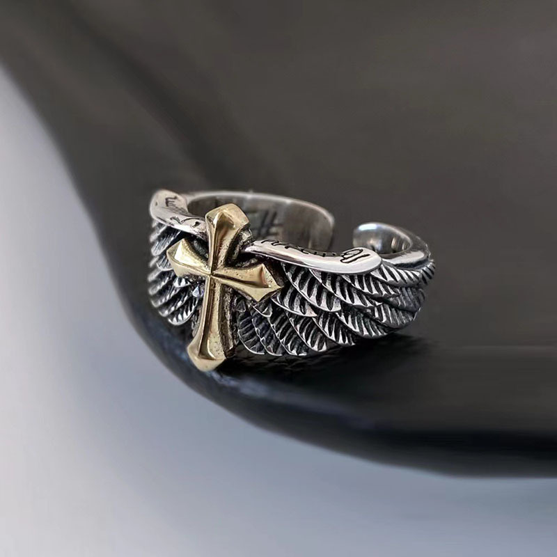 Cross Wings Men's Open Ring