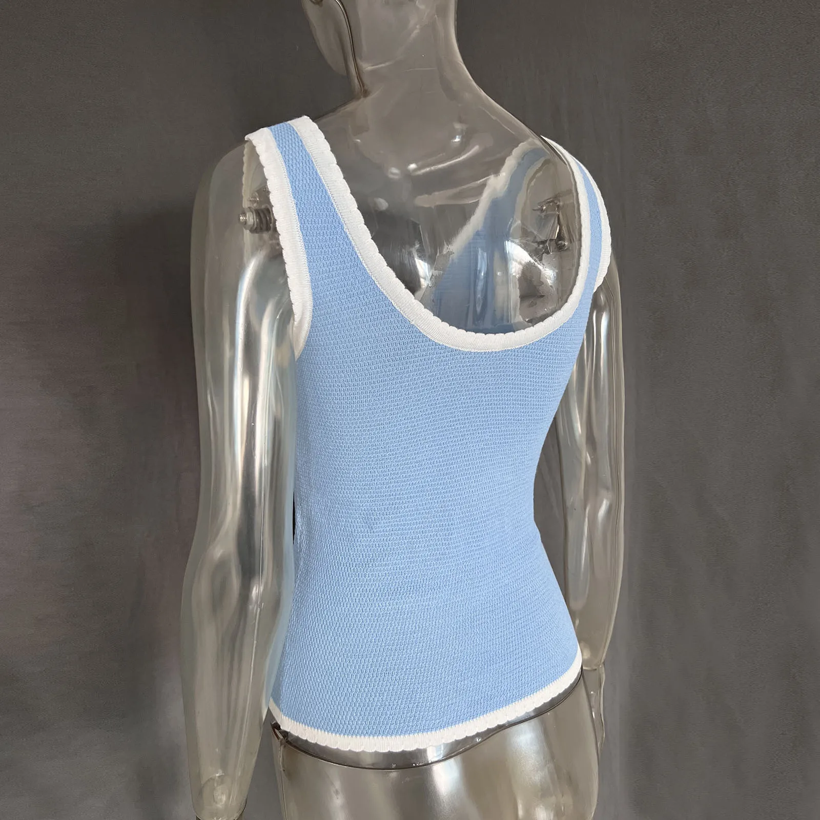 Ootddress Contrast Lace-Up Backless Tank Top For Women Summer Fashion V-Neck Cropped Y2k Top Vest Strapless Slim Female Tank Top New