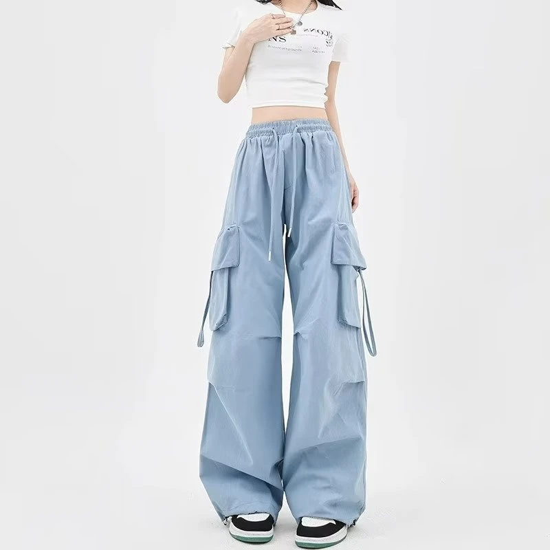 Women Y2K Cargo Pants High Waist Streetwear Hip Hop Trousers Female Big Pockets Casual Student Drawstring Baggy Sweatpants 16 Women Y2K Cargo Pants High Waist Streetwear Hip Hop Trousers Female Big Pockets Casual Student Drawstring Baggy Sweatpants