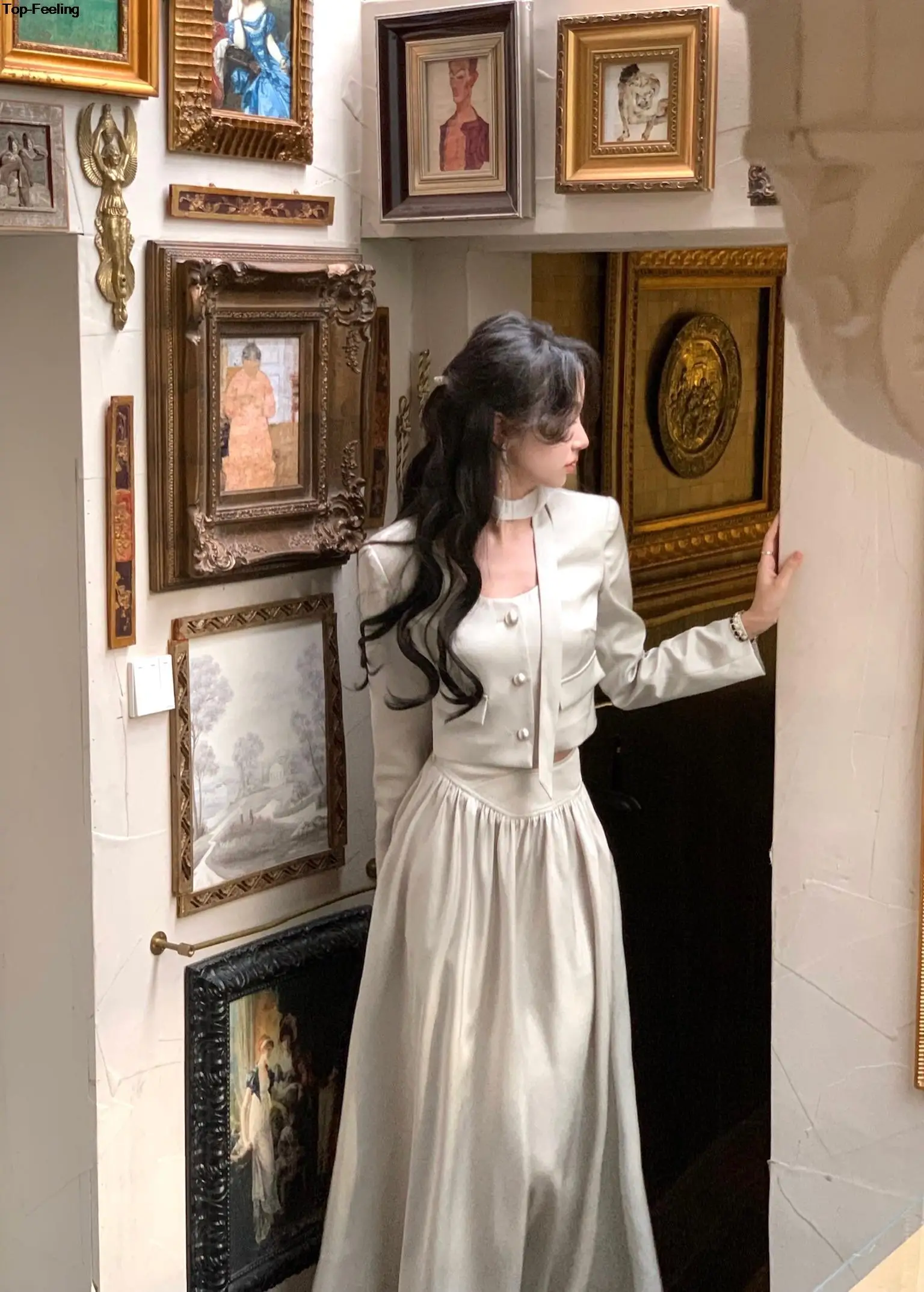 Autumn New Elegant Skirt 2 Piece Sets for Women's Korean Fashion Button Blazer High Waist A-line Skirts Suit Y2k Outfits Clothes 32 Autumn New Elegant Skirt 2 Piece Sets for Women's Korean Fashion Button Blazer High Waist A-line Skirts Suit Y2k Outfits Clothes