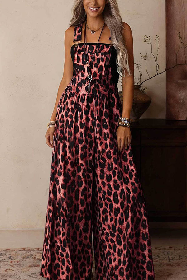 Electra Cheetah Wide-Leg Jumpsuit