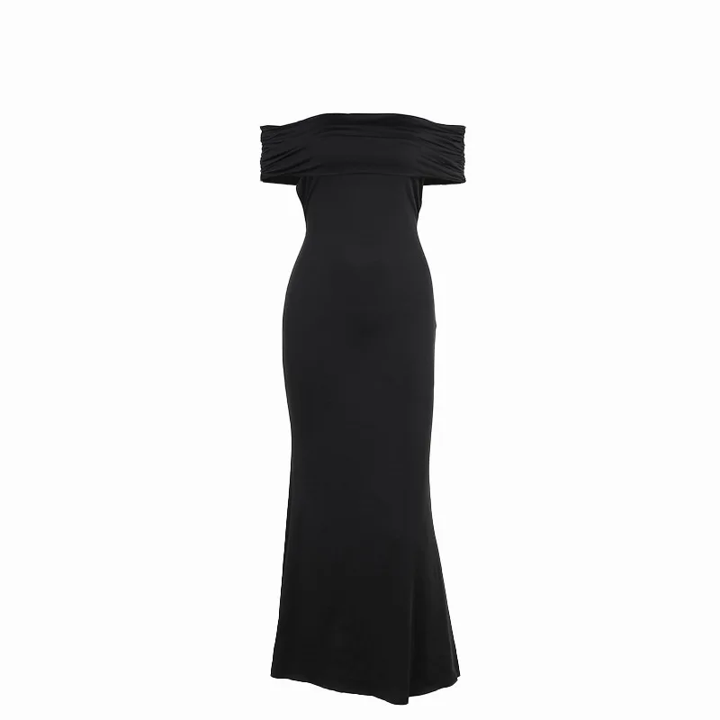 Ootddress Strapless Backless Sexy Maxi Dress For Women Black Solid Off-shoulder Sleeveless Bodycon Club Party Long Dress Elegant 15 Ootddress Strapless Backless Sexy Maxi Dress For Women Black Solid Off-shoulder Sleeveless Bodycon Club Party Long Dress Elegant
