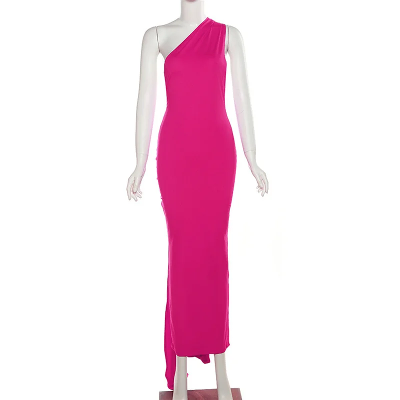 Ootddress Sexy Backless Hanging Neck Bodycon Evening Dress For Women Strapless Max Female Dress Charming Club Party Prom Dress