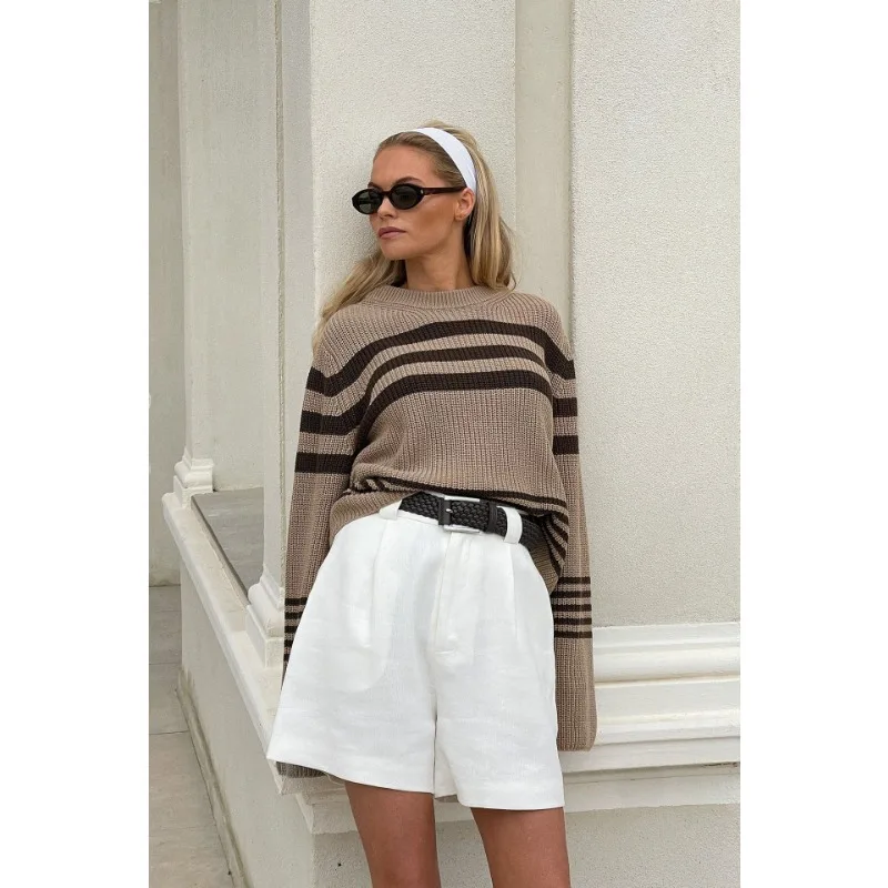 Ootddress Striped Casual Knitwear Top Female Loose Autumn 2025 High Waist Contrast Knit Sweater Slim Patchwork Streetwear Pullover 7 Ootddress Striped Casual Knitwear Top Female Loose Autumn 2025 High Waist Contrast Knit Sweater Slim Patchwork Streetwear Pullover