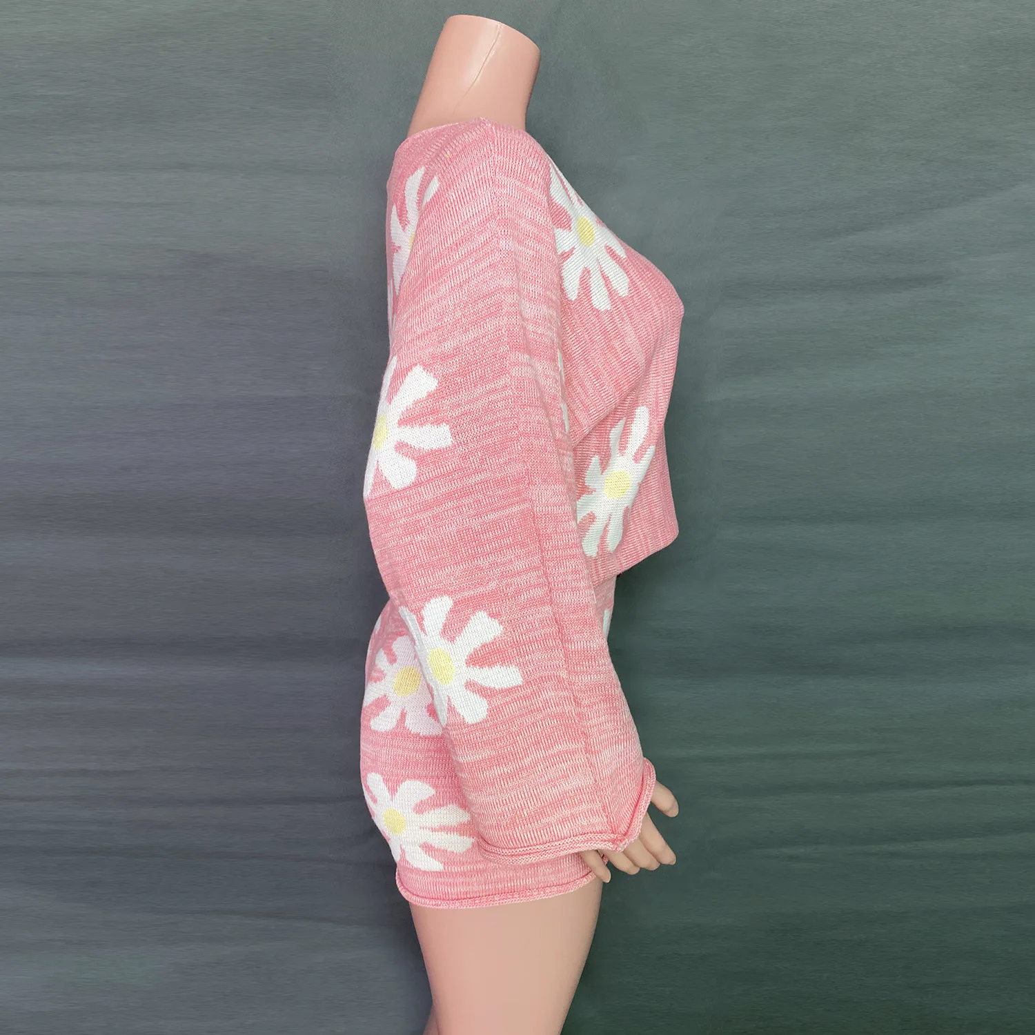 Ootddress Knitted Women's 2 Piece Sets Outfits Casual Pink Floral Sweet Oversized Sweater Suit With Shorts For Women 2025 Tracksuit 25 Ootddress Knitted Women's 2 Piece Sets Outfits Casual Pink Floral Sweet Oversized Sweater Suit With Shorts For Women 2025 Tracksuit