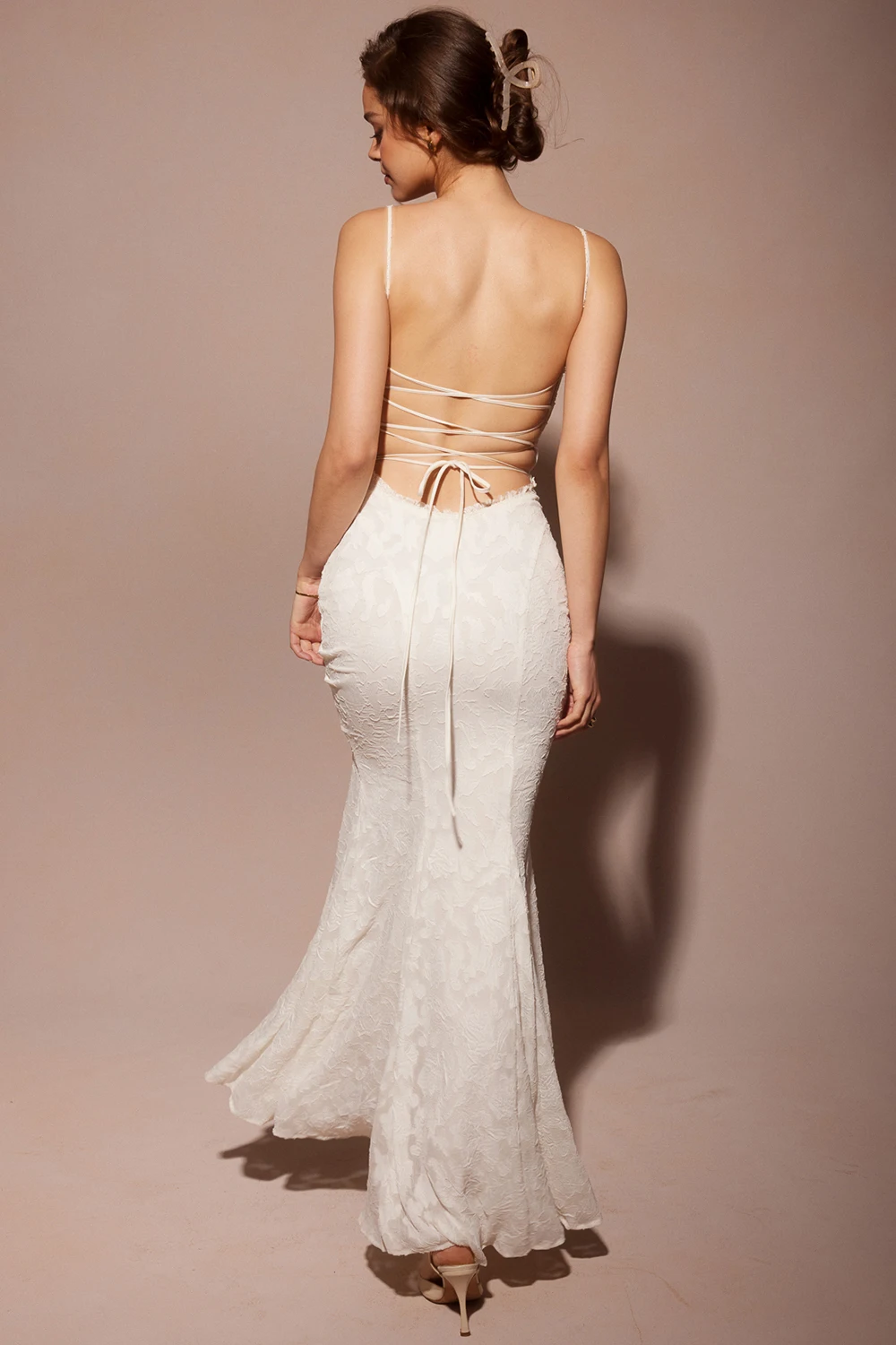 Ootddress-Women's Sexy Sleeveless Lace Patchwork Backless Bodycon Maxi Dress, Elegant Party Club Evening Dress, Summer