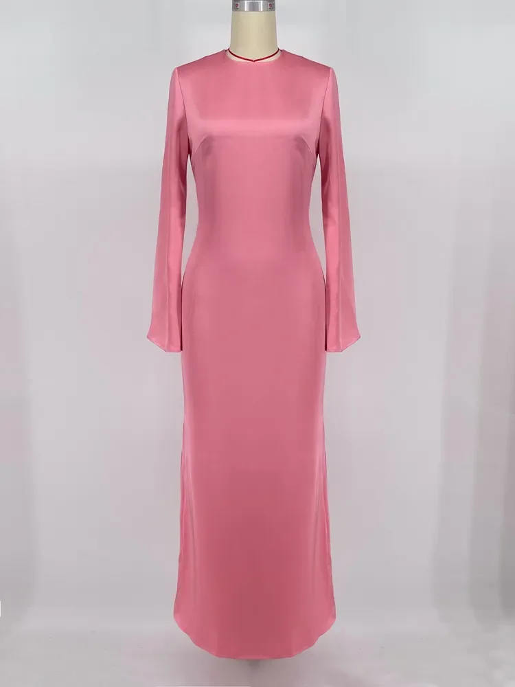 Ootddress Stain Slim Maxi Dresses For Women Elegant Solid Party Evening Dress Women's High Waist Luxury Femme Autumn Fashion Dress 6 Ootddress Stain Slim Maxi Dresses For Women Elegant Solid Party Evening Dress Women's High Waist Luxury Femme Autumn Fashion Dress