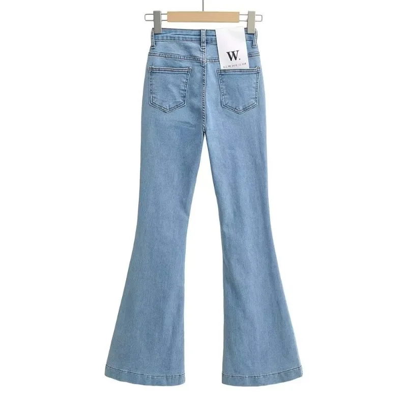 Ootddress Flare Jeans Women Summer Streetwear Bodycon Long Denim Pants 2025 Blue Elastic Fashion Y2K Trousers High Waisted Jeans