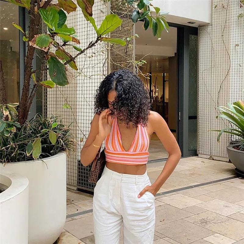 Ootddress 2025 Summer New Stripe Tank Top Women Sexy V-Neck Halter Bandage Crop Top Y2K Backless Party Beach Streetwear DIY Clothing 18 Ootddress 2025 Summer New Stripe Tank Top Women Sexy V-Neck Halter Bandage Crop Top Y2K Backless Party Beach Streetwear DIY Clothing