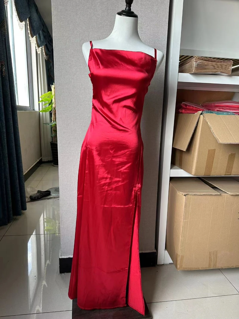 Sexy Backless High Waist Suspender Dress Solid Elegant Slit Formal Occasion Evening Dresses Slim Fit Party Dress for Women 2025 5 Sexy Backless High Waist Suspender Dress Solid Elegant Slit Formal Occasion Evening Dresses Slim Fit Party Dress for Women 2025