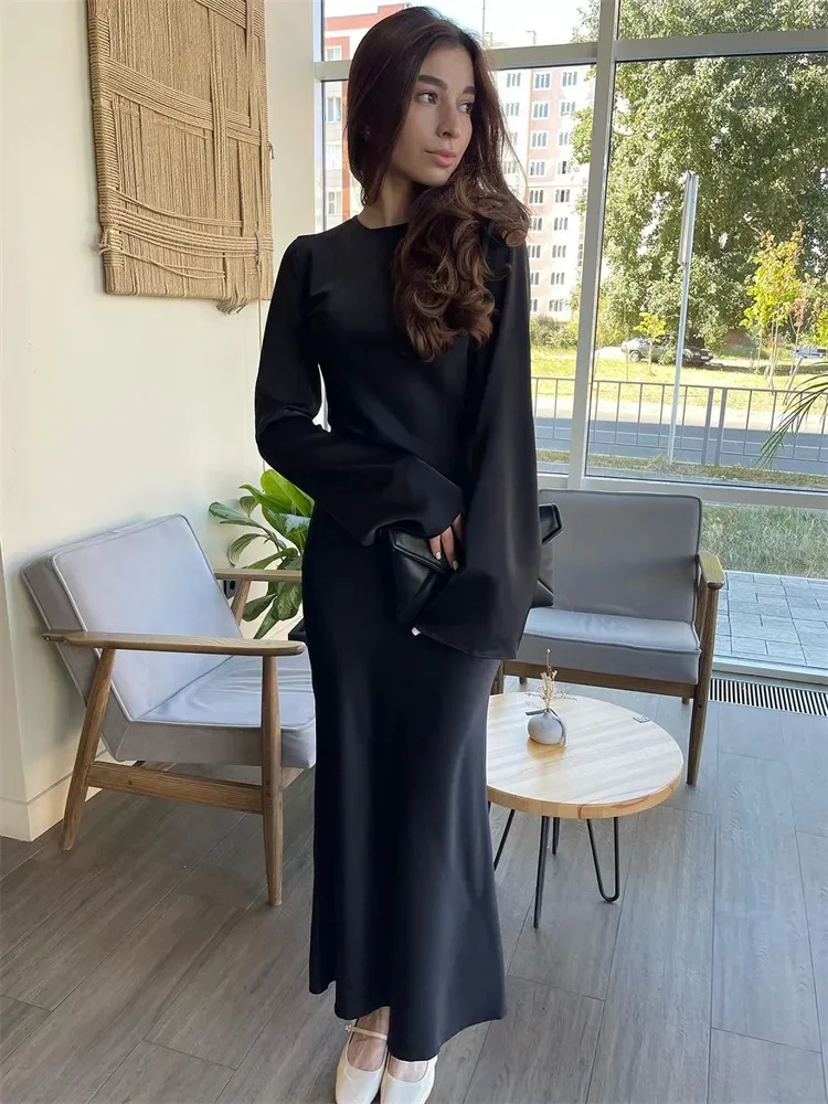 Ootddress Stain Slim Maxi Dresses For Women Elegant Solid Party Evening Dress Women's High Waist Luxury Femme Autumn Fashion Dress 24 Ootddress Stain Slim Maxi Dresses For Women Elegant Solid Party Evening Dress Women's High Waist Luxury Femme Autumn Fashion Dress