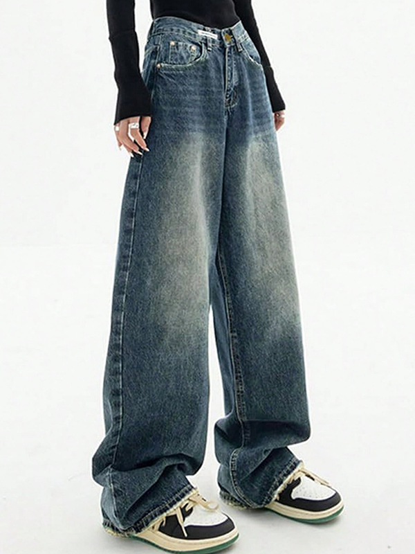 Dark Wash Vintage Baggy Boyfriend Jeans