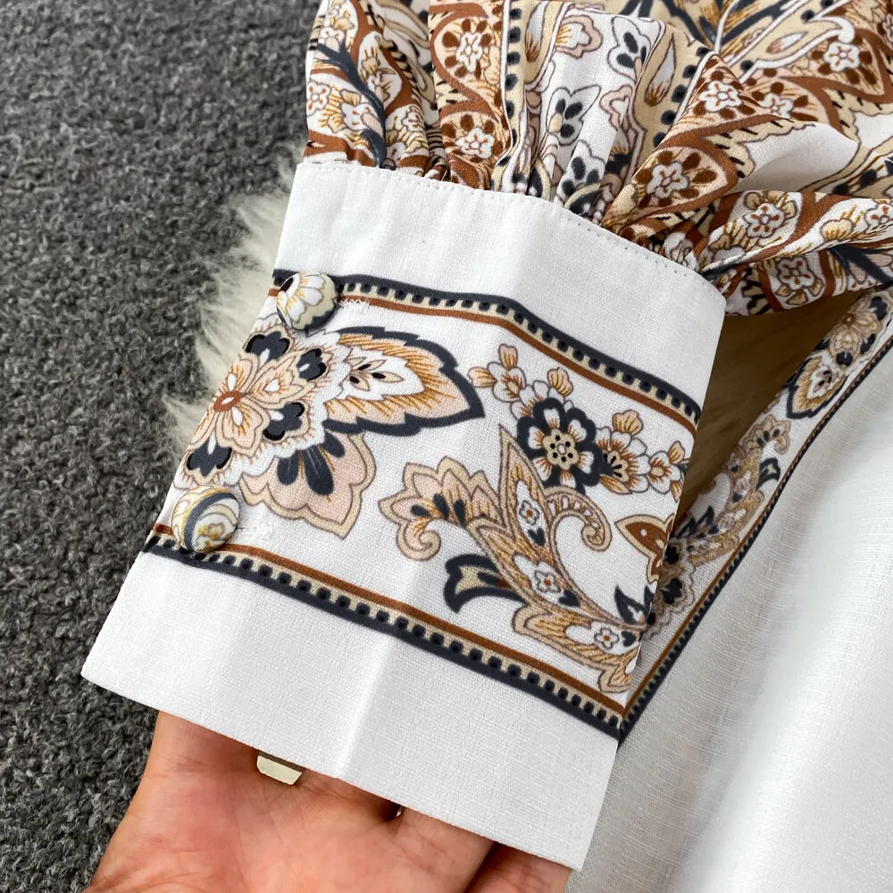 Women Vintage Long Dress Fashion Print A-line Ruffled Elegant Floral Party Dresses Ladies Long Sleeve Casual Long Robe Vestidos 16 Women Vintage Long Dress Fashion Print A-line Ruffled Elegant Floral Party Dresses Ladies Long Sleeve Casual Long Robe Vestidos