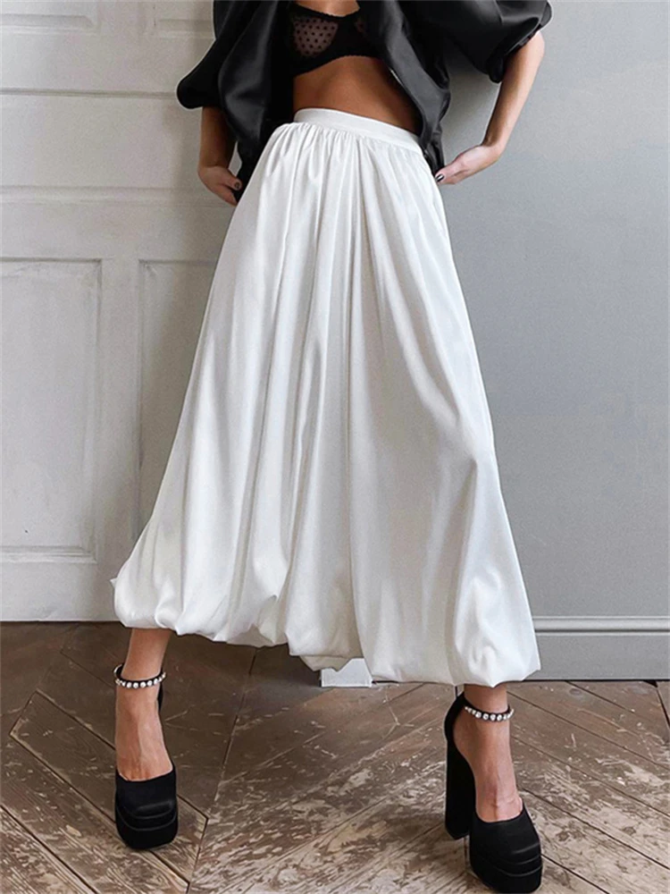 Ootddress Silk Satin White Maxi Skirt Long Ruffled Pleated Skirts Elegant Lantern Pants A-Line Silk Long Skirts For Women 2025 New 16 Ootddress Silk Satin White Maxi Skirt Long Ruffled Pleated Skirts Elegant Lantern Pants A-Line Silk Long Skirts For Women 2025 New