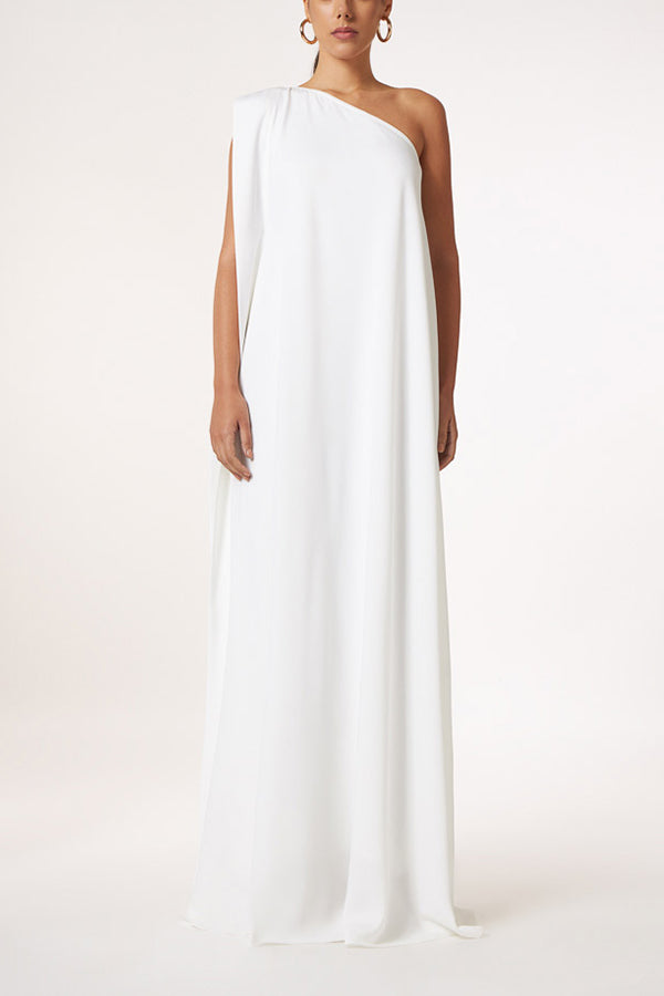 Charming A-Line One Shoulder Sleeveless Keyhole Ankle-Length Evening Dress