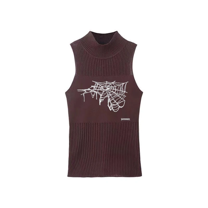 Streetwear Punk Hollowed Out Sleeveless Vest Sexy Tank Top Women Spider Print Goth Aesthetic Summer Fashion Girls Casual Tops 7 Streetwear Punk Hollowed Out Sleeveless Vest Sexy Tank Top Women Spider Print Goth Aesthetic Summer Fashion Girls Casual Tops