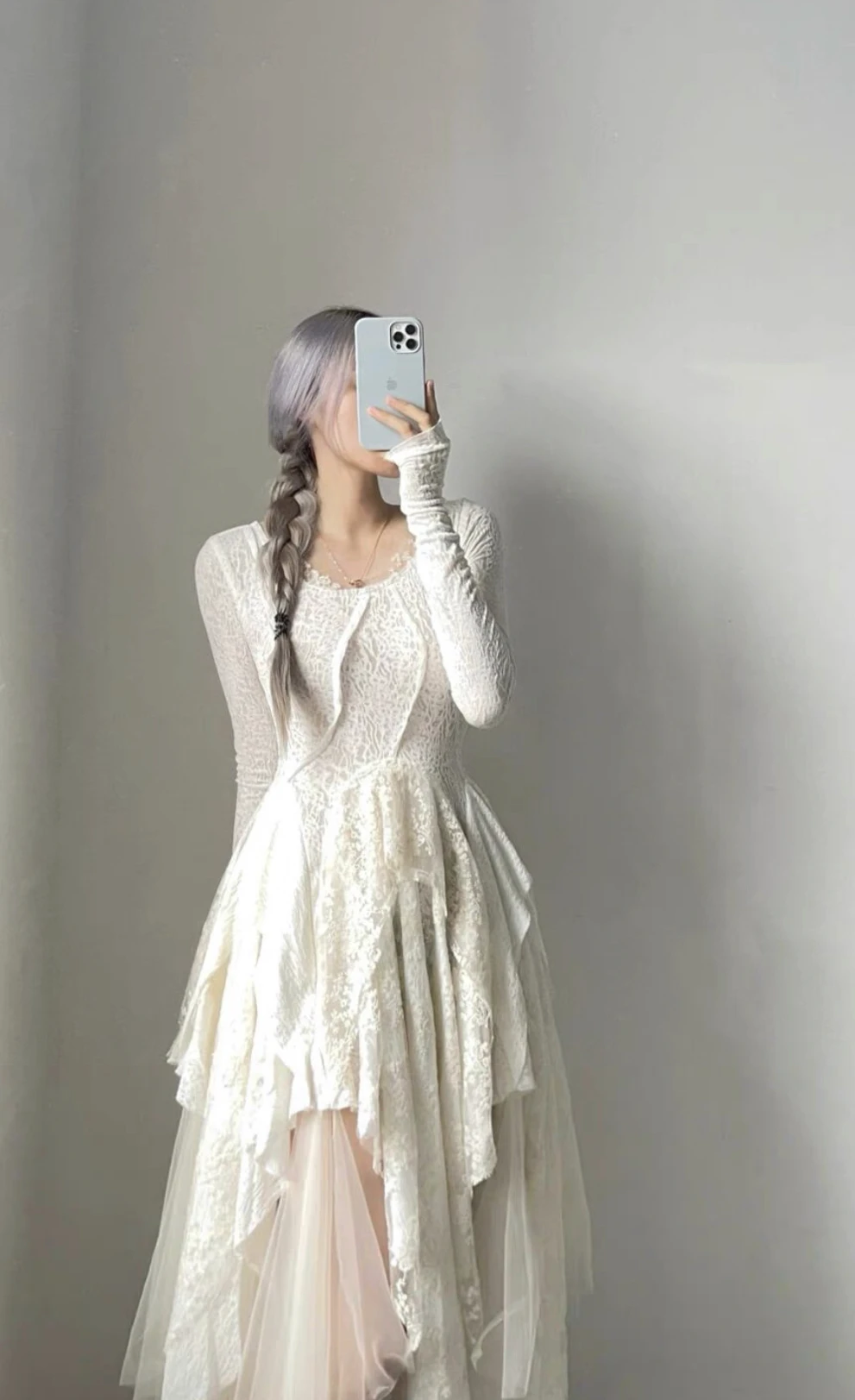 French Vintage Elegant Lace Dress Women 2025 Spring Summer New Irregular Splicing Long Bridesmaid Evening Party Dress Prom Robe