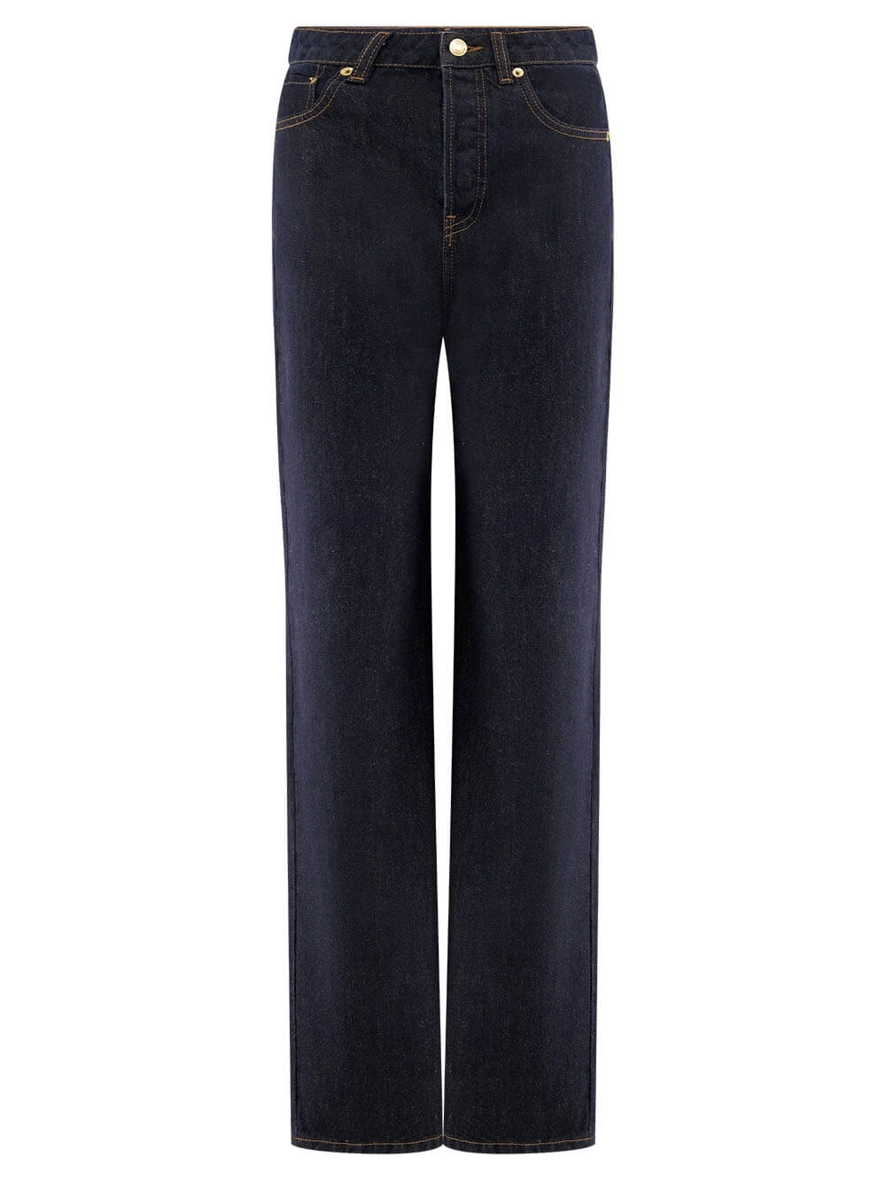 Stassi Denim High Waist Pocketed Straight Leg Jeans