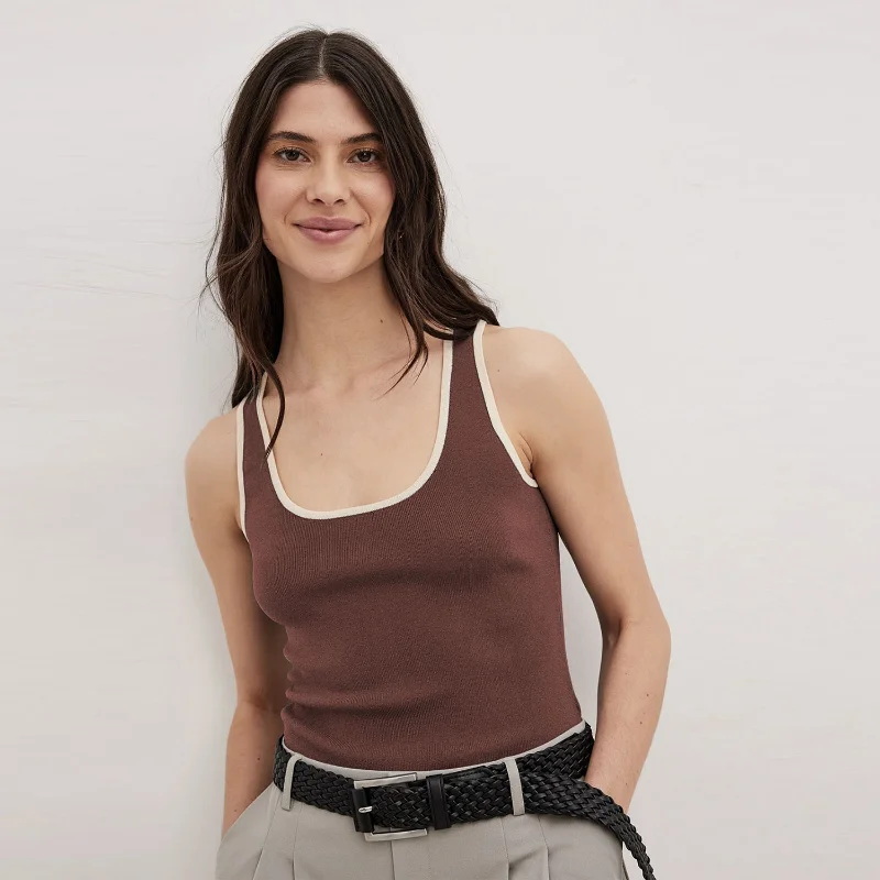 Ootddress Casual For Women Contrast Y2k Top Vest Backless Patchwork Pullover Top Slim Sheer Tracksuit Summer Cute Female Tank Top