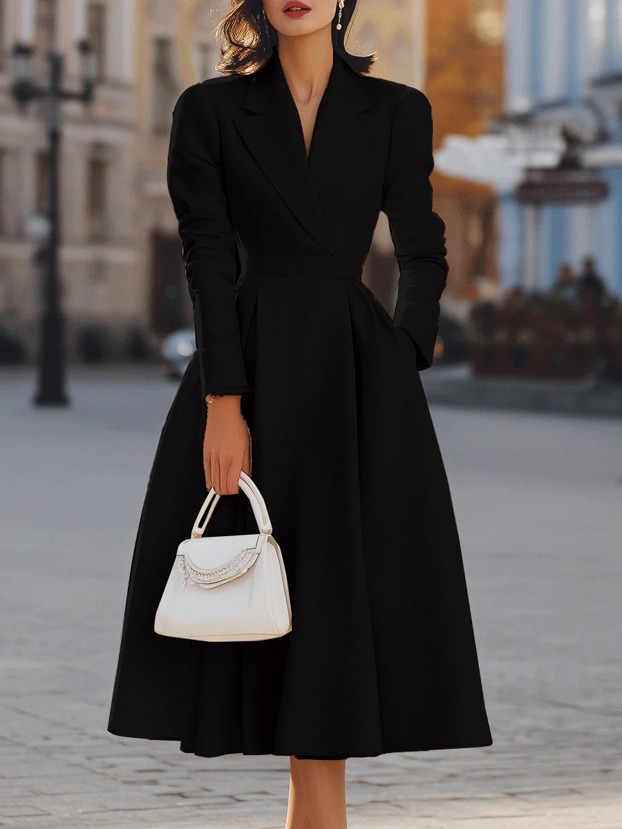 Simplicity A-pendulum Black Waist Maxi Dresses