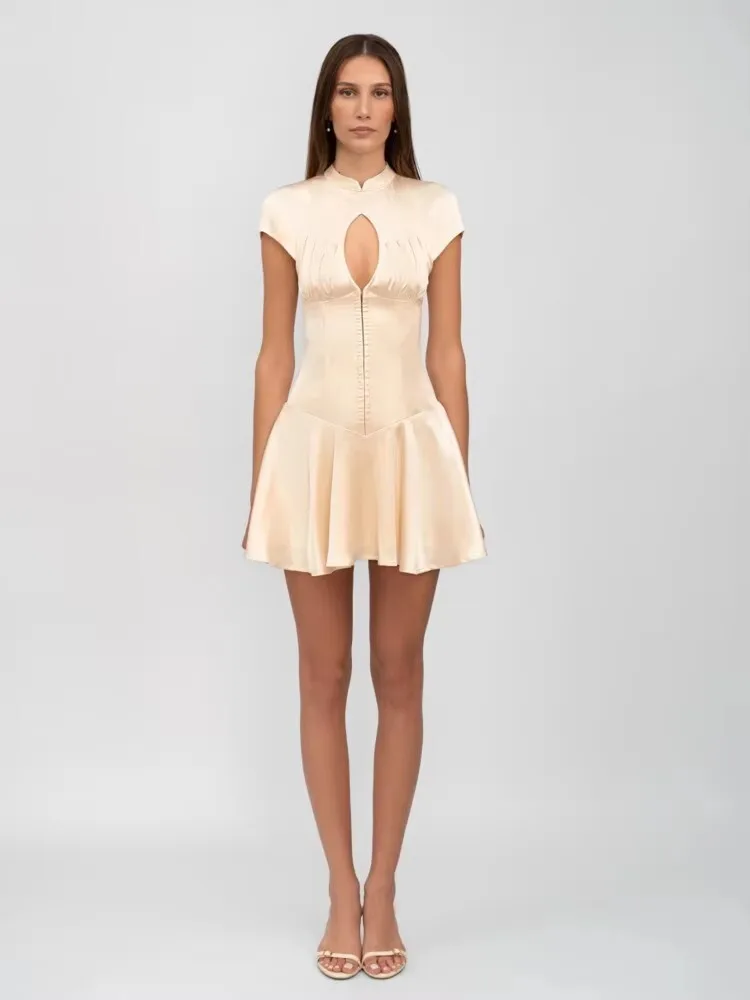 S7c32d28c05ce4d368e54ef6b1b73191fu.avif.jpg JULISSA MO Satin Sexy Hollow Out A-line Women Dress Apricot Short Sleeve Evening Dress Female Winter Slim Elegant Party Clubwear