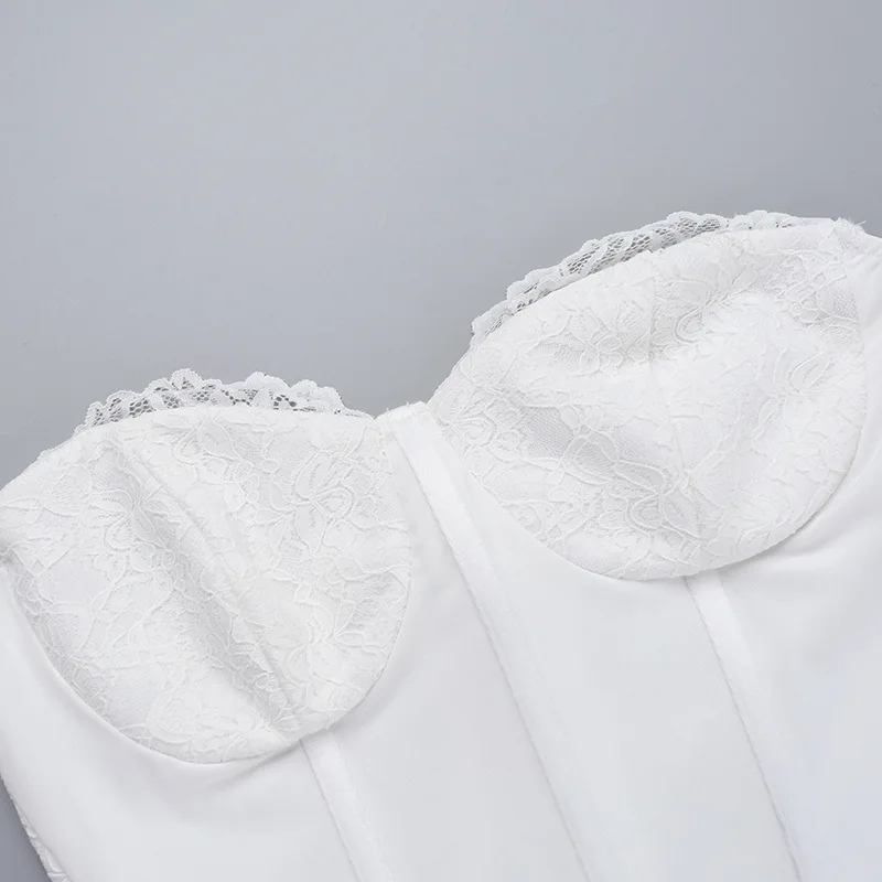 Ootddress Strapless Backless Sexy Mini Dress For Women Fashion Lace Off-shoulder Sleeveless Bodycon Club Party Dress Clubwear