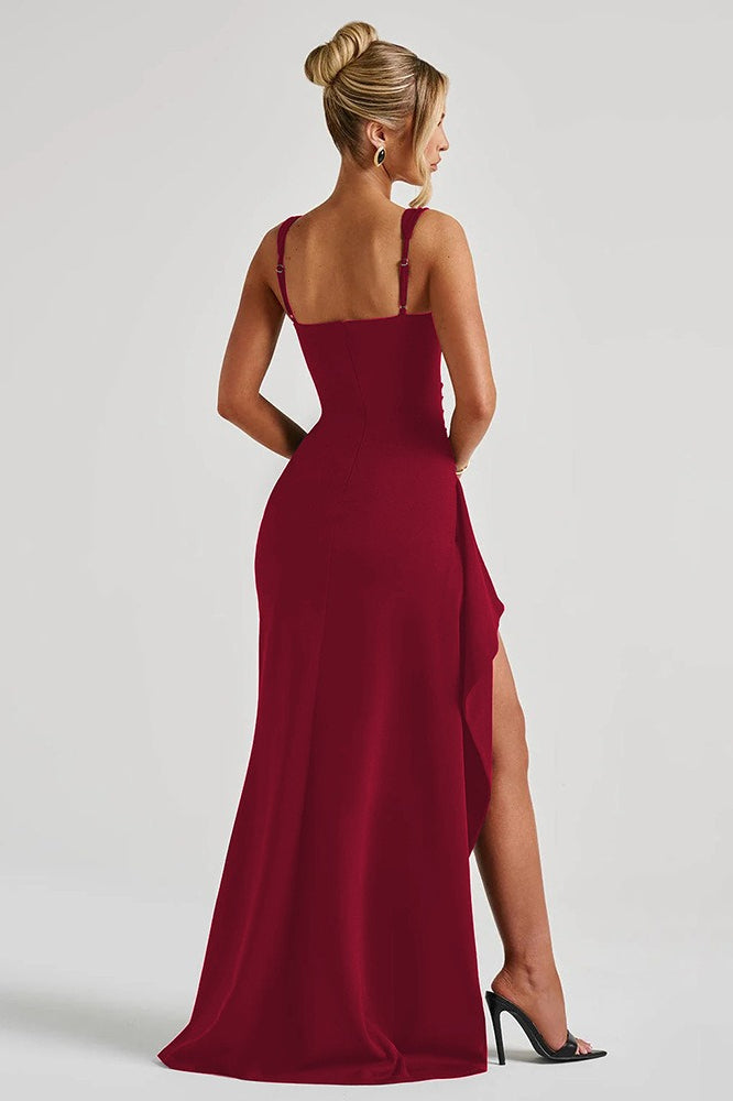 Spaghetti Strap High Slit Maxi Dress