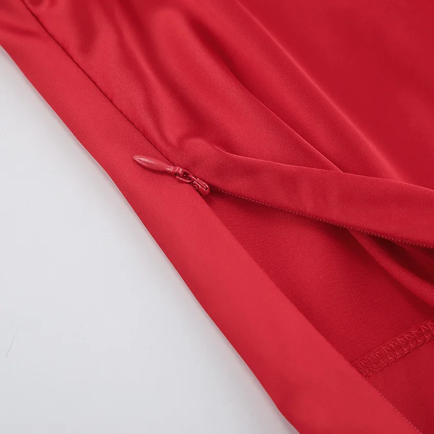 Ootddress Elegant High Waist Solid Maxi Skirt For Women Patchwork Satin Zipper Slim Ladies Party Looks Long Skirt Women's Clothes