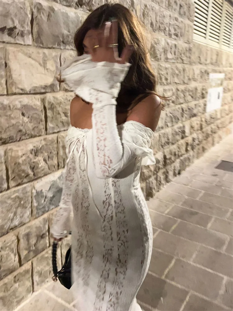 Ootddress Autumn Lace Off-Shoulder Long Dress For Women See-Through Printed Lace-Up High Waist Luxury Female Elegant Party Dress New 49 Ootddress Autumn Lace Off-Shoulder Long Dress For Women See-Through Printed Lace-Up High Waist Luxury Female Elegant Party Dress New