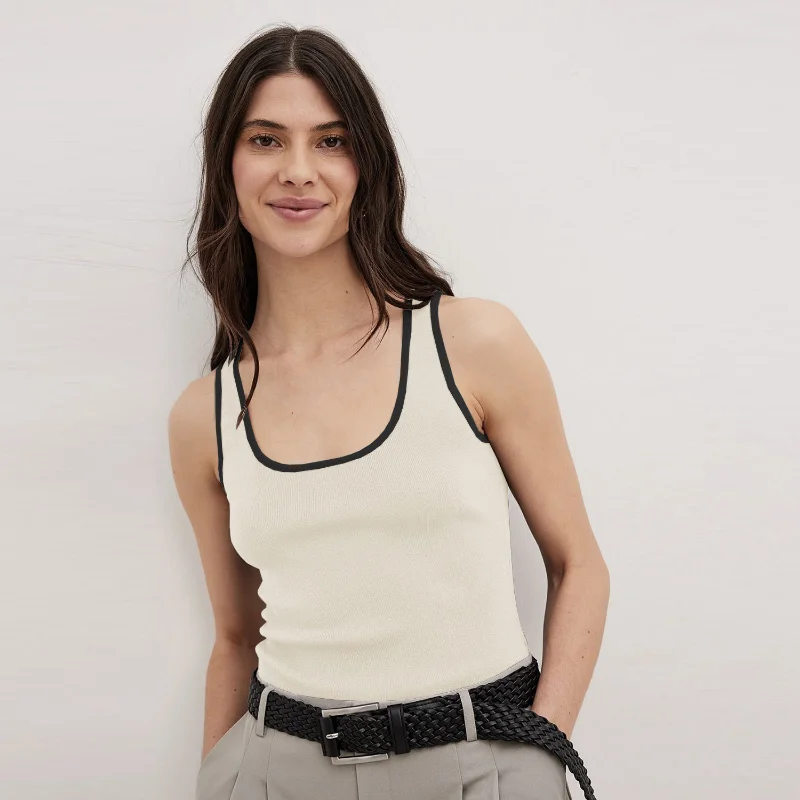 Ootddress Casual For Women Contrast Y2k Top Vest Backless Patchwork Pullover Top Slim Sheer Tracksuit Summer Cute Female Tank Top