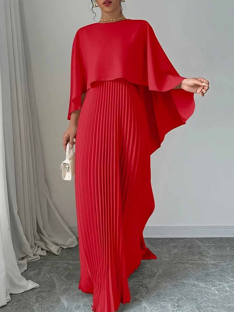 Cloak Batwing Sleeves Crimp Temperament Grace Maxi Dresses