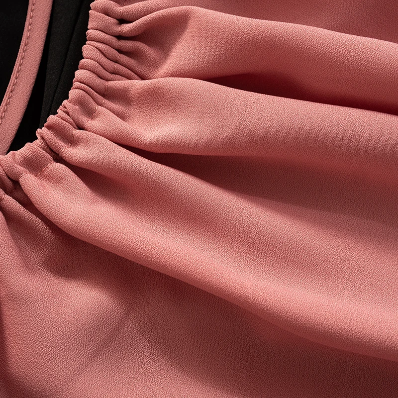 Ootddress Autumn 2025 New Arrival Solid Morandi Dress Square Collar Halter Straps Hollow Full Sleeves Elegant Frock Pyjamas