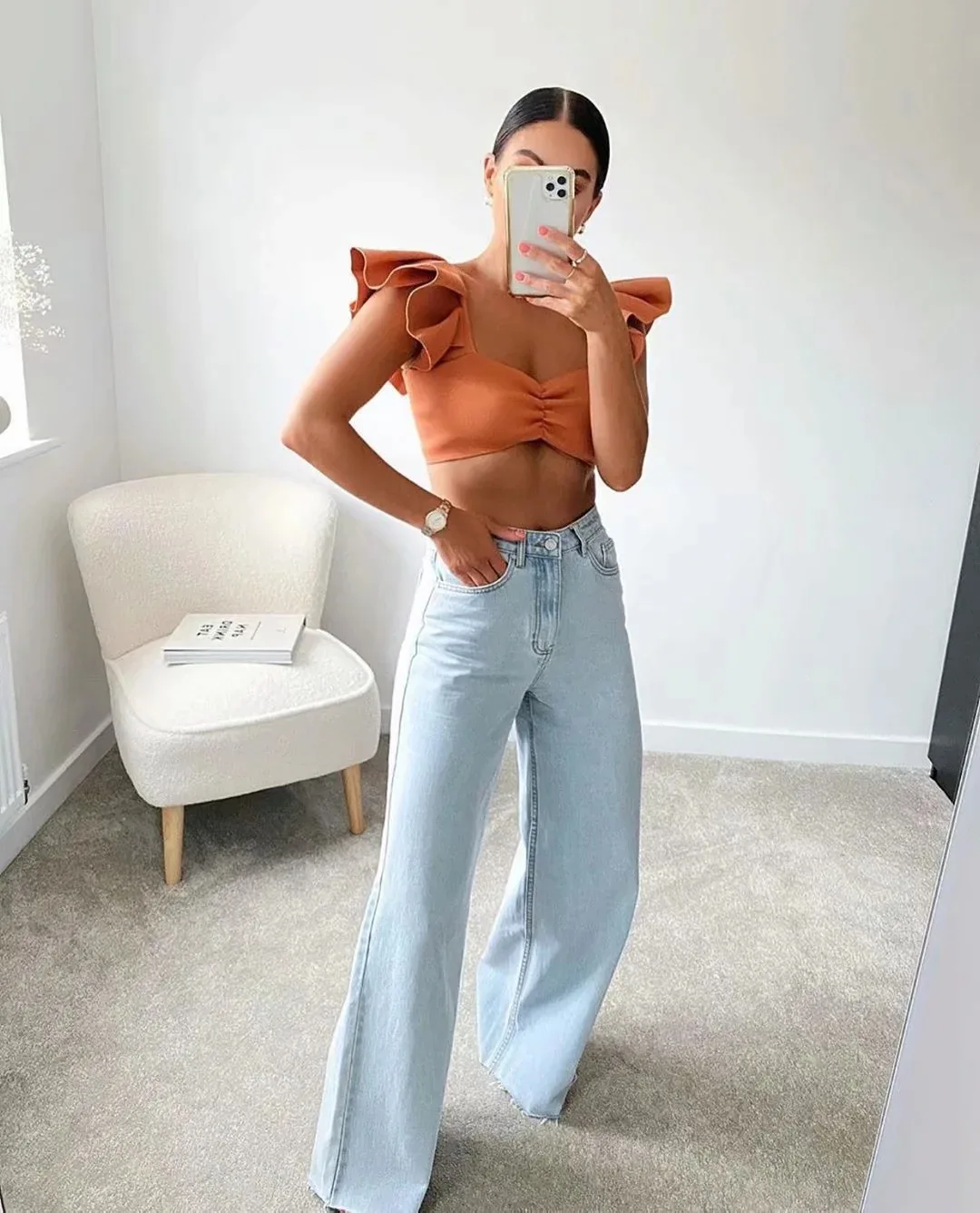 Ootddress 2025 Fashion Women's Jeans Bottom Casual Straight Leg Baggy Jeans Fall Boyfriend Long Trousers High Waist Denim Pants