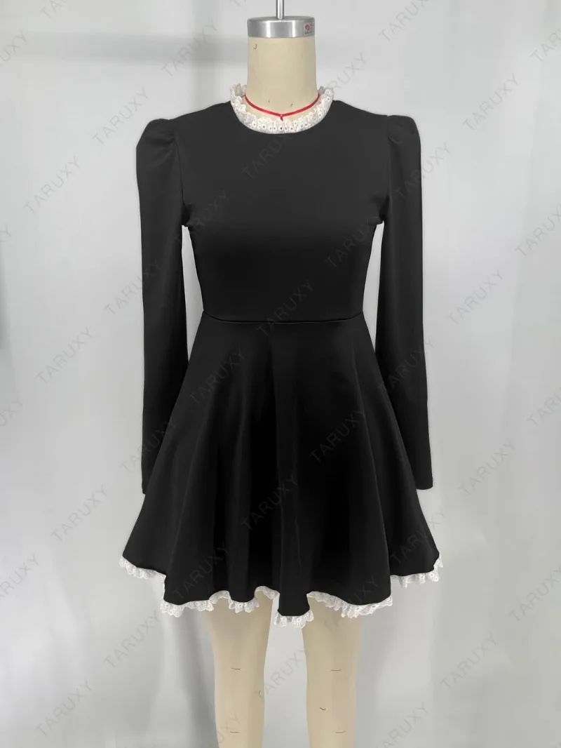 Ootddress Splice Lace Mini Dress For Women High Waist Slim Elegant Dresses Femme Wedding Retro Temperament Dress Womens Clothes New 6 Ootddress Splice Lace Mini Dress For Women High Waist Slim Elegant Dresses Femme Wedding Retro Temperament Dress Womens Clothes New