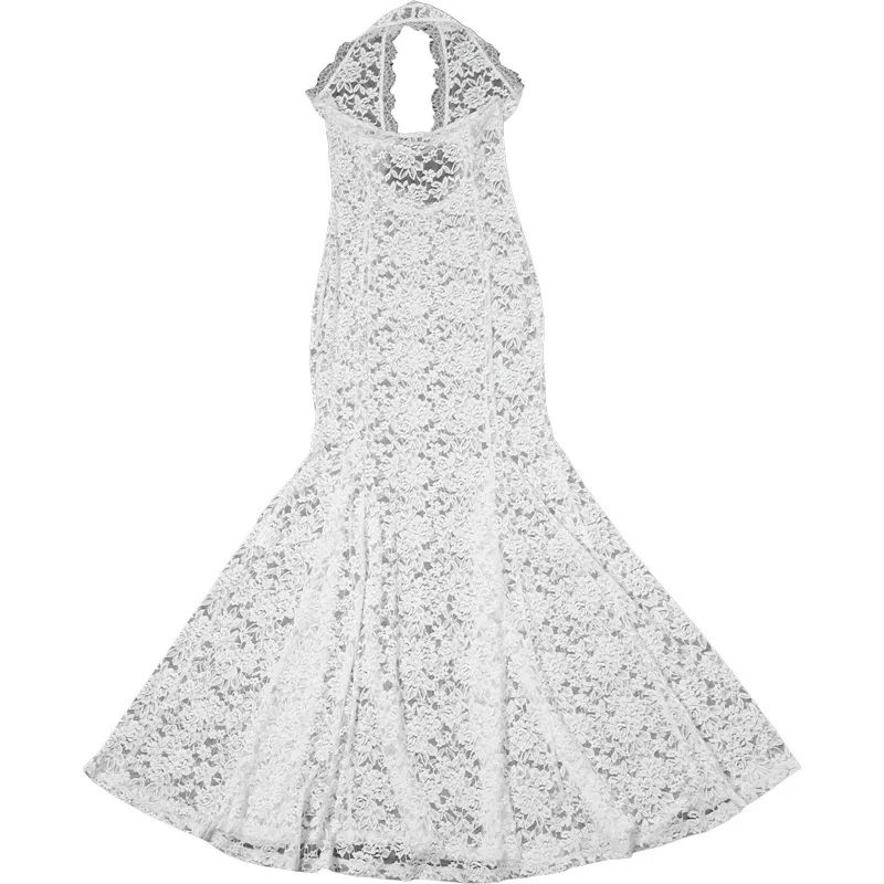 Ootddress Sexy Lace Sleeveless Autumn Women New Dress Women Temperament Lace Hanging Collar Long Sexy Backless Evening Dress 20 Ootddress Sexy Lace Sleeveless Autumn Women New Dress Women Temperament Lace Hanging Collar Long Sexy Backless Evening Dress