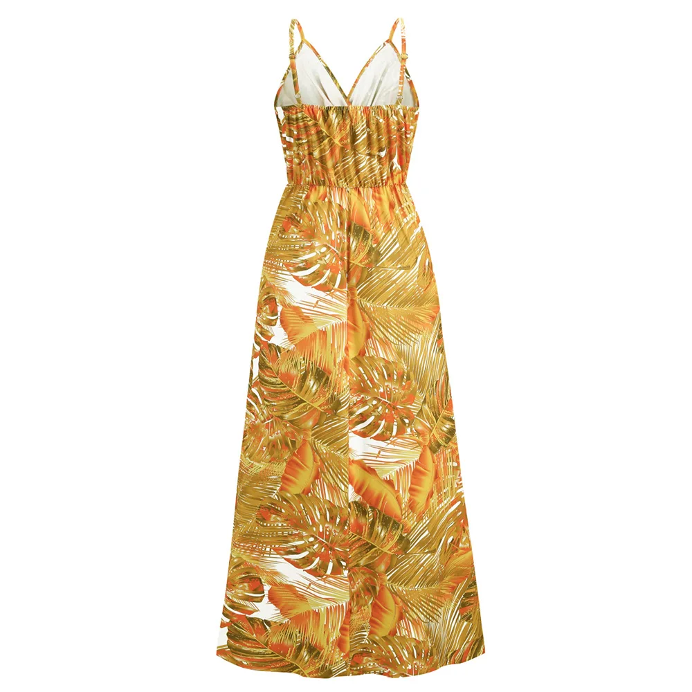 Bohemian Style Print Spaghetti Strap Dresses Women Sexy V-neck Backless Beach Vacation Long Dress Female Vestido 2025 Summer New 27 LQ479-huang-(7).jpg