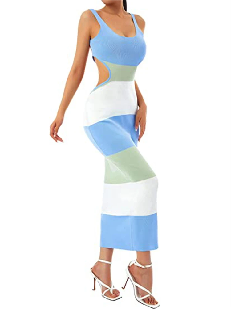 Ootddress Holiday Crochet Summer Dress Backless Maxi Bodycon Dress For Women Beach Party Spaghetti Strap Contrast Color Long Dresses 17 Ootddress Holiday Crochet Summer Dress Backless Maxi Bodycon Dress For Women Beach Party Spaghetti Strap Contrast Color Long Dresses