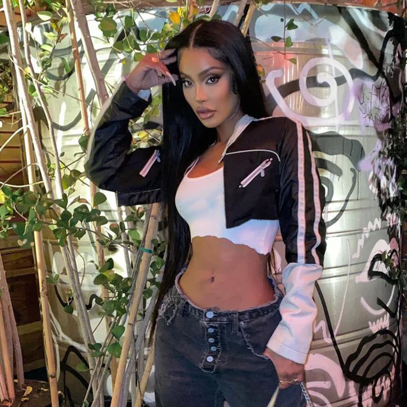 Ootddress PU Leather Jackets Coats Women 2025 Autumn Patchwork Long Sleeve High Street Cropped Jackets Casual Motorcycle Y2K Tops 9 Ootddress PU Leather Jackets Coats Women 2025 Autumn Patchwork Long Sleeve High Street Cropped Jackets Casual Motorcycle Y2K Tops