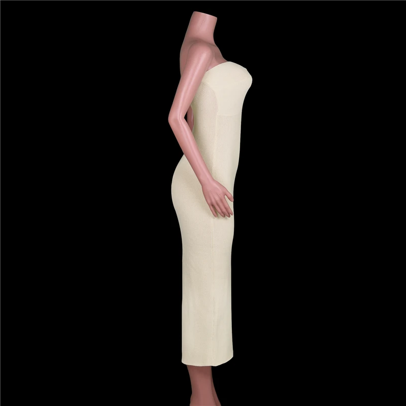 Ootddress Strapless Knit Maxi Dresses For Women Summer Beach Party Bodycon Dress Off-Shoulder Twist Knitting Evening Backless Dress 13 Ootddress Strapless Knit Maxi Dresses For Women Summer Beach Party Bodycon Dress Off-Shoulder Twist Knitting Evening Backless Dress