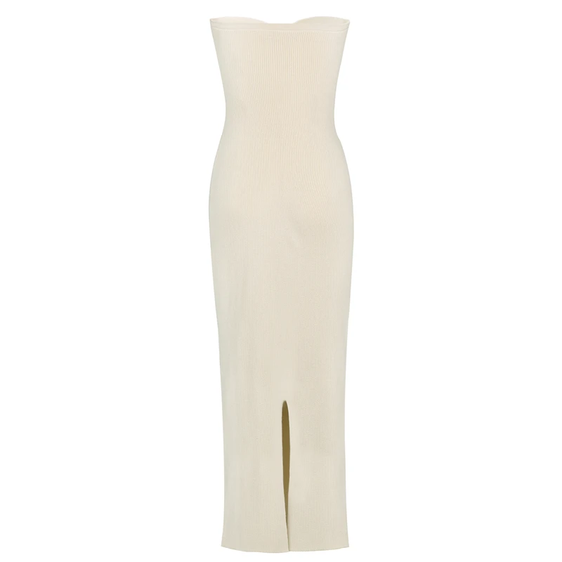 Ootddress Strapless Knit Maxi Dresses For Women Summer Beach Party Bodycon Dress Off-Shoulder Twist Knitting Evening Backless Dress 8 Ootddress Strapless Knit Maxi Dresses For Women Summer Beach Party Bodycon Dress Off-Shoulder Twist Knitting Evening Backless Dress