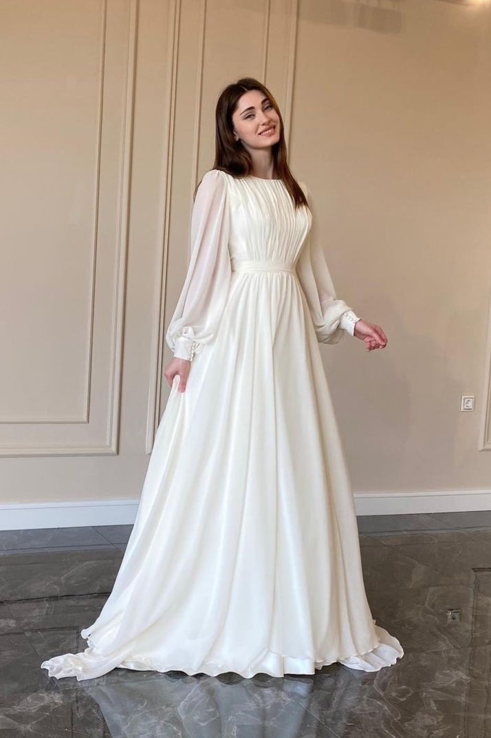 White Lantern Sleeve Pearl Sheer Maxi Dress