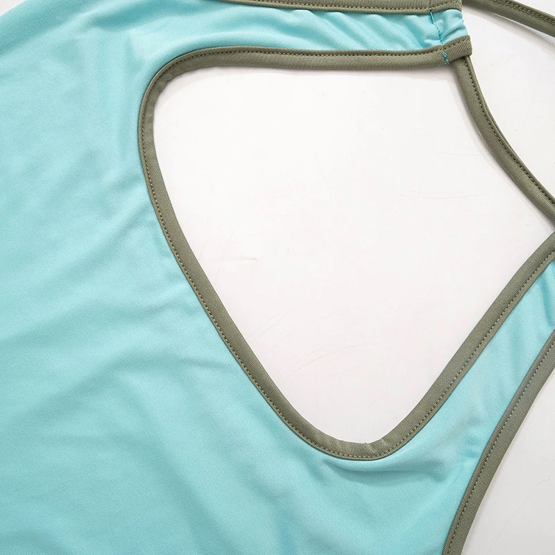 Summer Dopamine Apparel Halter Backless Strappy Skeleton Tank Sleeveless Blouse for Girls Casual Candy Color Top