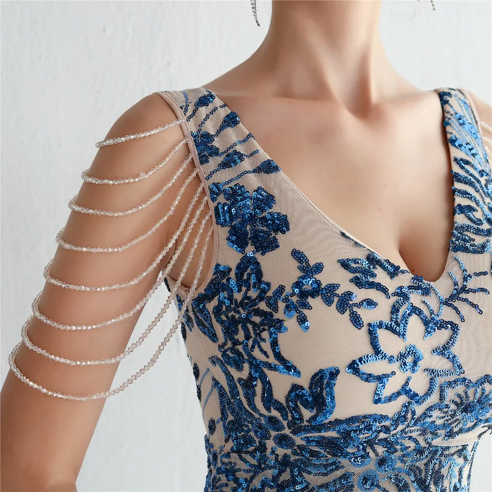 Sexy V-neck Sleeveless Dress with Stones and Crystals Fashion Sequins Tassel Elegant Women Party Dresses High Waisted Long Dress 14 103A0867.jpg